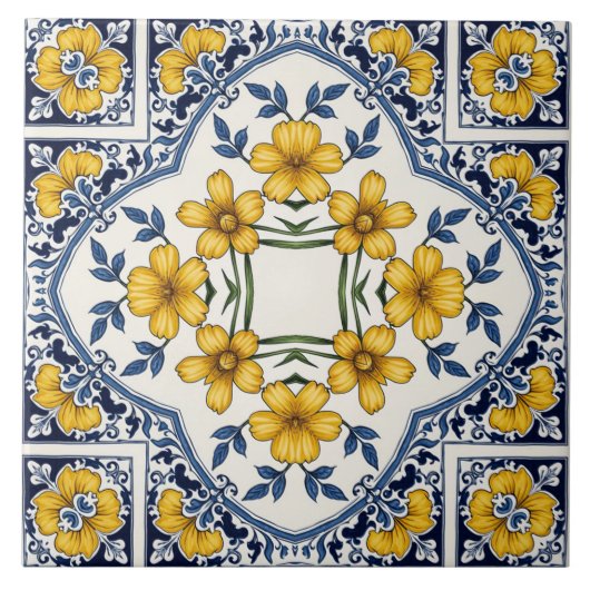 Fleurs jaunes 2 タイル (正面)