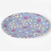 fleurs printanières sur fond bleu ペーパープレート (アングル)