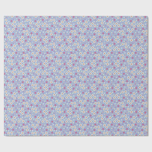 fleurs printanières sur fond bleu ラッピングペーパー (フラット)