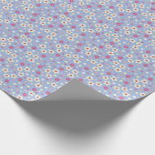 fleurs printanières sur fond bleu ラッピングペーパー (角)
