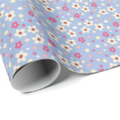 fleurs printanières sur fond bleu ラッピングペーパー (ロールコーナー)