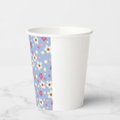 fleurs printanières sur fond bleu 紙コップ (左)