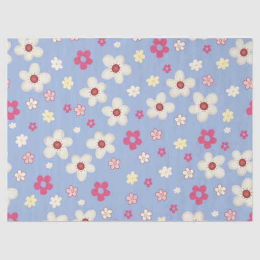 fleurs printanières sur fond bleu 薄葉紙 (正面)