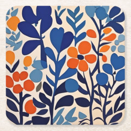 fleurs retro 70's スクエアペーパーコースター