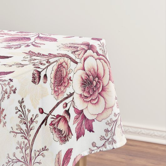 fleurs roses et rouge foncé テーブルクロス (インサイチュ)