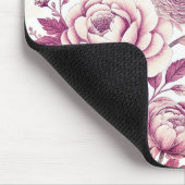 fleurs roses et rouge foncé マウスパッド (コーナー)