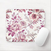 fleurs roses et rouge foncé マウスパッド (マウス)