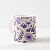 Fleurs sauvages en nuances de violet 💜 コーヒーマグカップ (正面左)