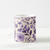 Fleurs sauvages en nuances de violet 💜 コーヒーマグカップ (中央)