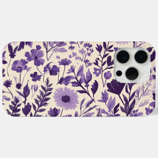 Fleurs sauvages en nuances de violet 💜 Case-Mate iPhoneケース (裏面 (横))