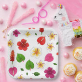 Fleurs tropicales hawaïennes ペーパープレート (パーティー)