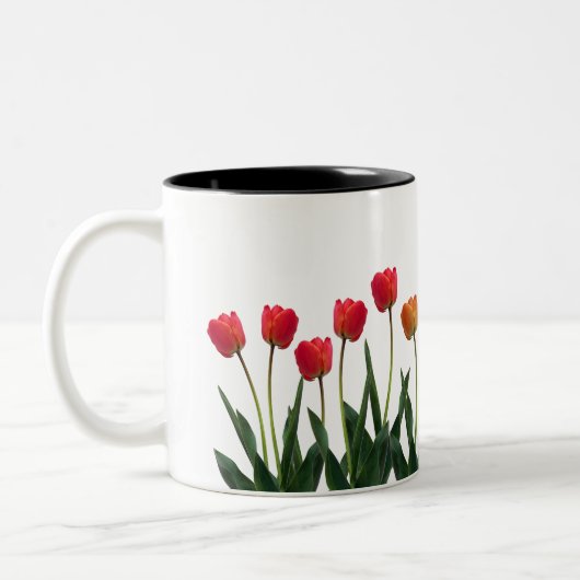 Fleurs tulipes rouges ツートーンマグカップ (左)