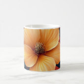 Fleurs vibrantes sur fond rouge 🌼 コーヒーマグカップ (中央)