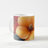 Fleurs vibrantes sur fond rouge 🌼 コーヒーマグカップ (正面左)