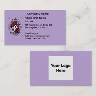 Fleurs Violettes avec logo personnalisé 名刺