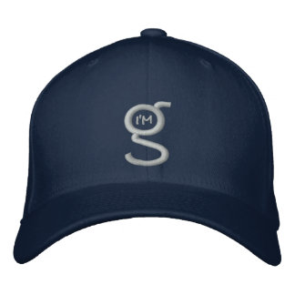 Flex Fit Cap w Silver/Gray I'm Gロゴ 刺繍入りキャップ