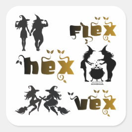 Flex. Hex. Vex. ボディポジティブで多様な魔女たち スクエアシール