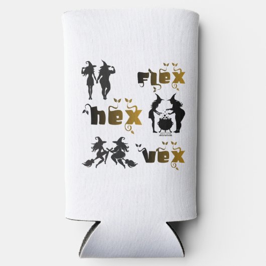 Flex. Hex. Vex. ボディポジティブで多様な魔女たち スリム缶クーラー (正面)