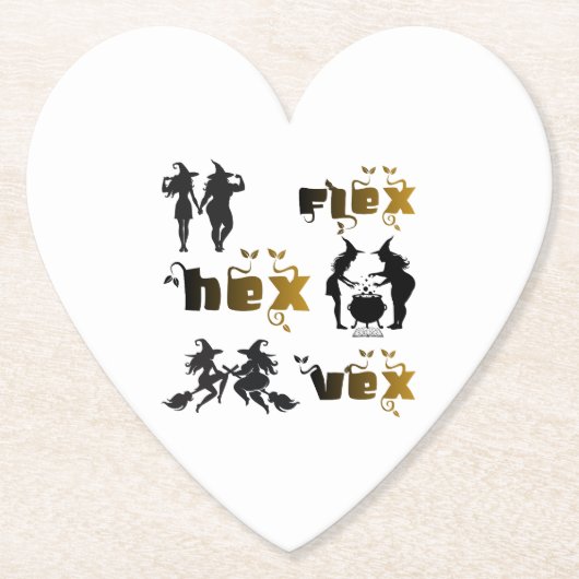 Flex. Hex. Vex. ボディポジティブで多様な魔女たち ペーパーコースター (正面)