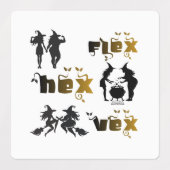 Flex. Hex. Vex. ボディポジティブで多様な魔女たち ラベル (デザイン1)