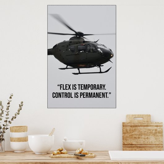 Flex Is Temporary Control Is Permanent Quote ポスター (キッチン)