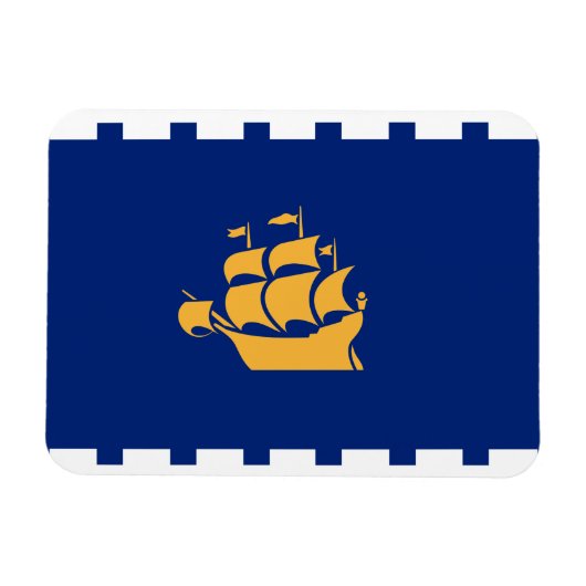 Flexible photo magnet with flag of Quebec City マグネット (横)