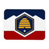 Flexible photo magnet with flag of Utah, USA マグネット (横)