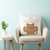 Flexing やる気を起こさせる Cat - 「自分で信じ」 クッション (椅子)