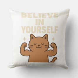 Flexing やる気を起こさせる Cat - 「自分で信じ」 クッション