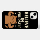 Flexing やる気を起こさせる Cat - 「自分で信じ」 Case-Mate iPhoneケース (裏面 (横))