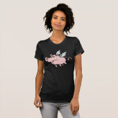 fliegendes Schwein Sau flying pig hog Tシャツ (正面フル)