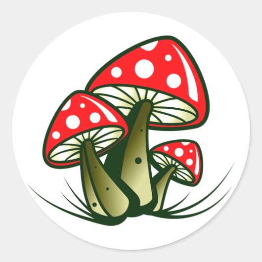 Fliegenpilze toadstools ラウンドシール (正面)
