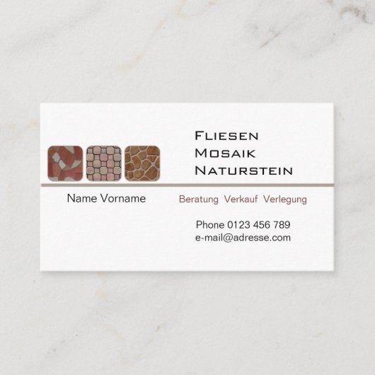 Fliesenleger 名刺 (正面)