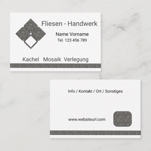 Fliesenleger Handwerk 名刺 (正面/裏面)
