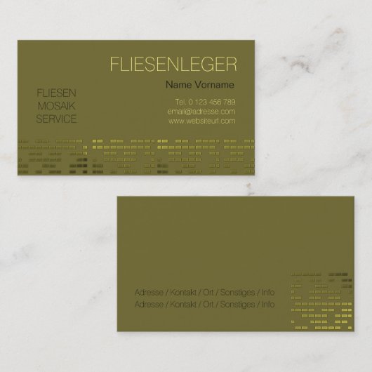 fliesenleger handwerk 名刺 (正面/裏面)