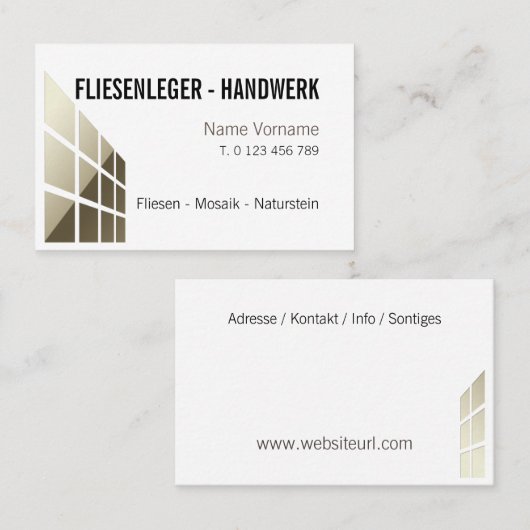 Fliesenleger Handwerk 名刺 (正面/裏面)