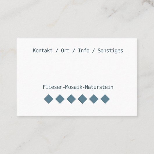 Fliesenleger Handwerker 名刺 (裏面)