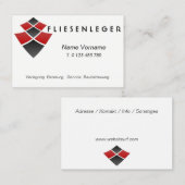 Fliesenleger - Handwerker 名刺 (正面/裏面)