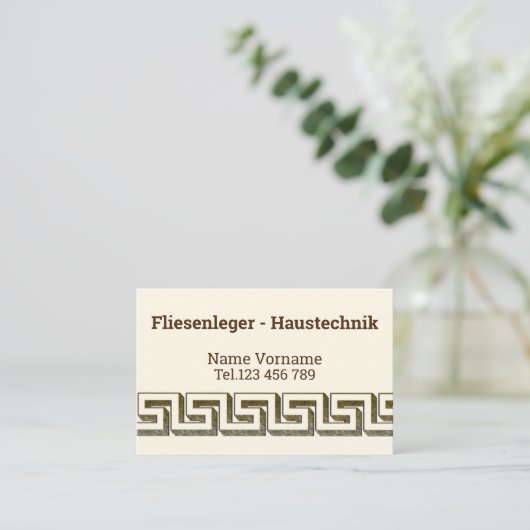 Fliesenleger Haustechnik 名刺 (スタンド正面)