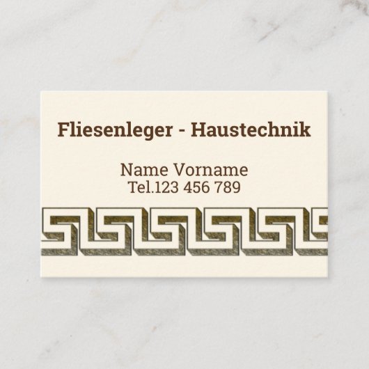Fliesenleger Haustechnik 名刺 (正面)