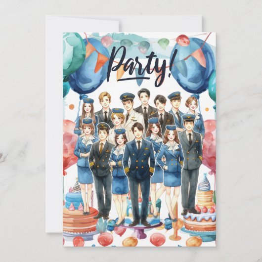 Flight attendants team Party  招待状 (正面)