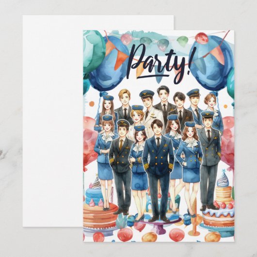Flight attendants team Party  招待状 (正面/裏面)
