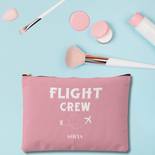 Flight Crew Pink and White Bachelorette Wedding アクセサリーポーチ