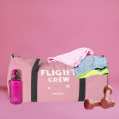 Flight Crew Pink and White Bachelorette Wedding ダッフルバッグ
