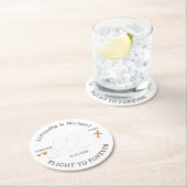 Flight forever Plane Travelling theme Wedding ラウンドペーパーコースター (インサイチュ)