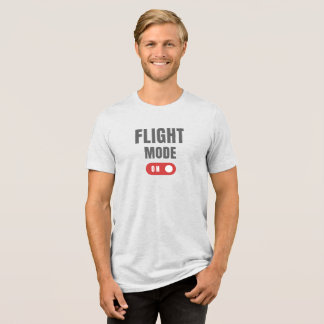 FLIGHT MODE ON — シンプルな飛行機・航空・旅行デザイン トライブレンドＴシャツ