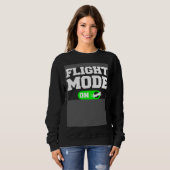 Flight Mode On Aviation Aviator Pilot スウェットシャツ (正面フル)
