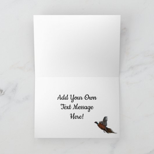 Flight NoteカードのPheasant カード (内部)