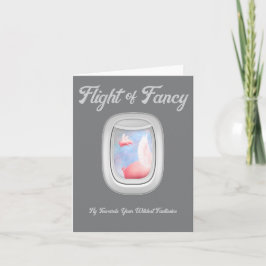 Flight of Fancy-Pigs Flying Past Airplane Window カード