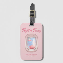 Flight of Fancy-Pigs Flying Past Airplane Window ラゲッジタグ